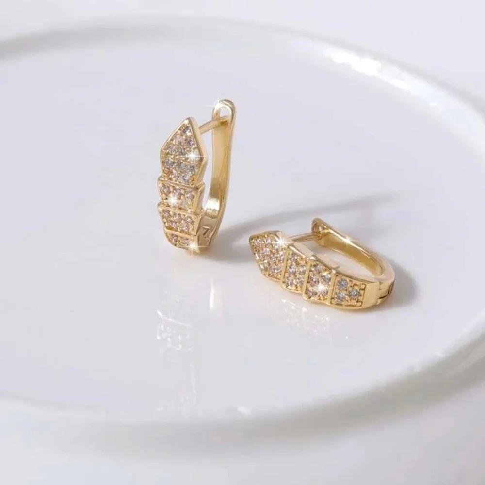 🎁 Add to bundle $7 🎁 NWT Zircon Cooper decor hoop earring - Picture 3 of 3